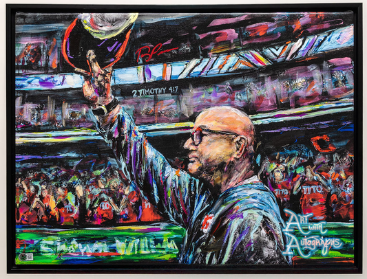 Terry Francona Autographed Cleveland Indians / Guardians 24x30 Canvas - Framed