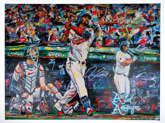 Jose Ramirez Autographed Cleveland Indians / Guardians 30x40 Canvas L.E. #'d of 25